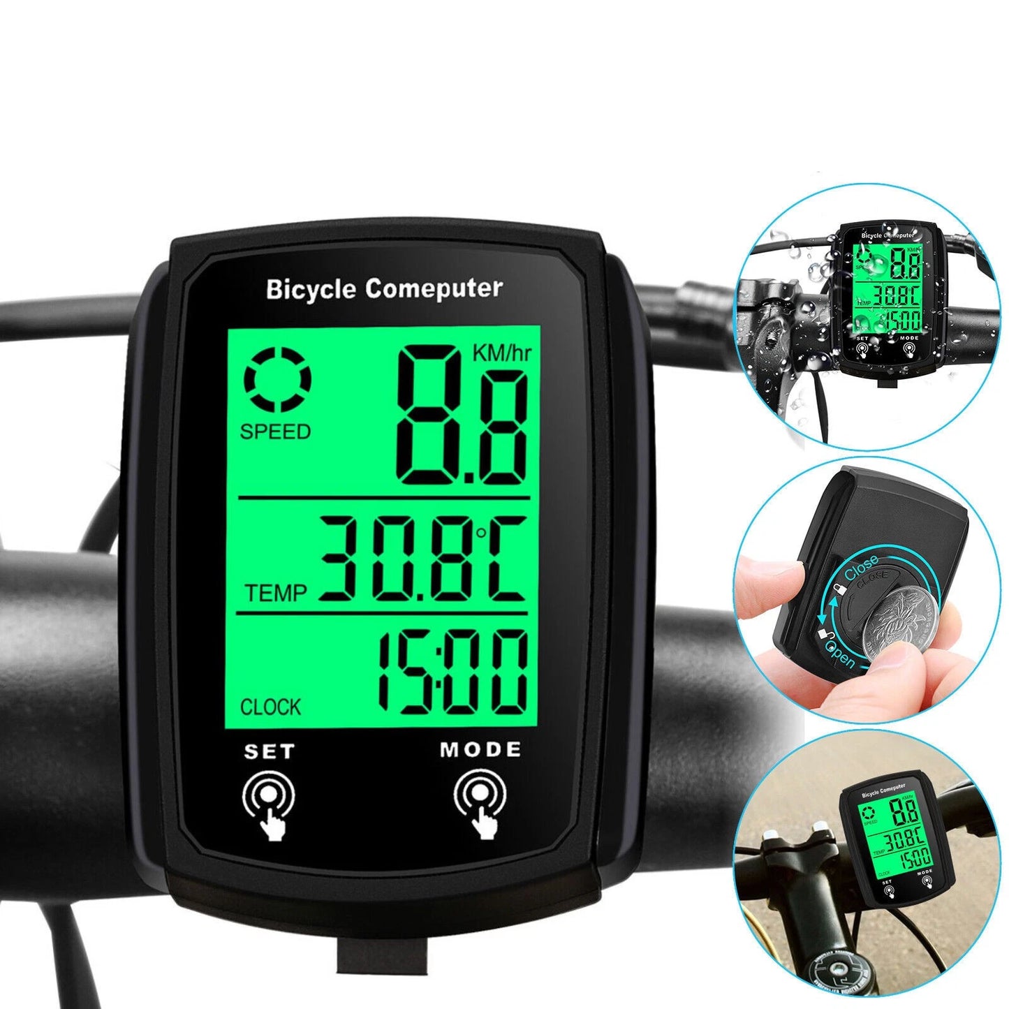 Wireless Cycling Bike Bicycle LCD Cycle Speedometer Computer Odometer Waterproof