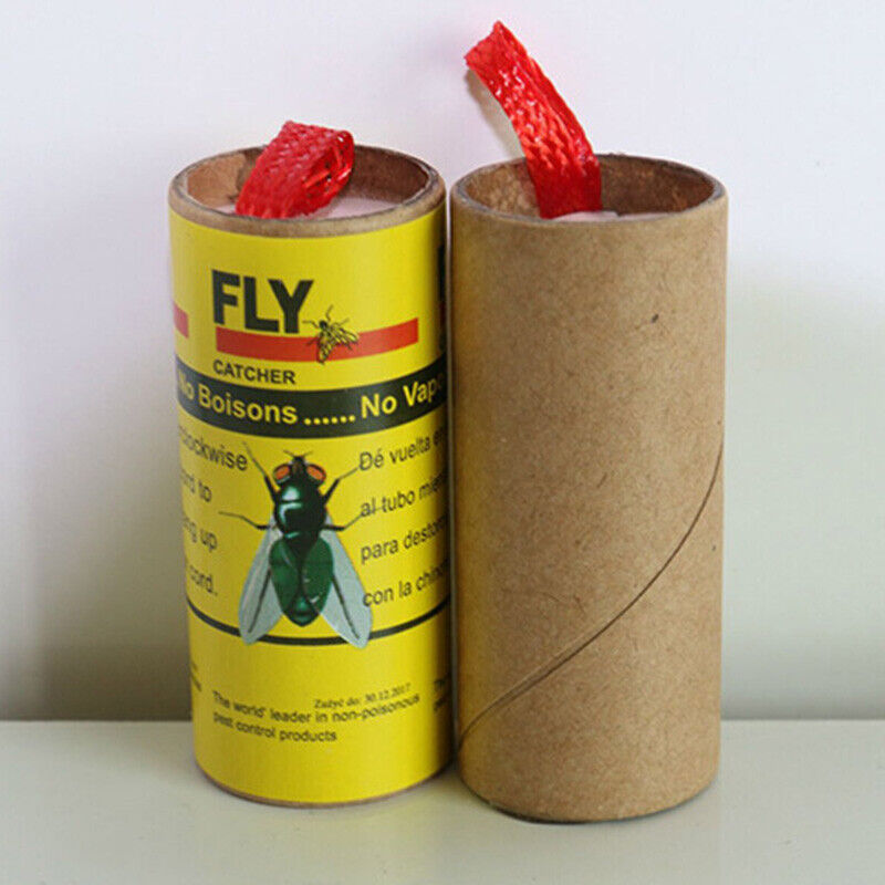 Flying Insect Tape 4Pcs Rolls Insect Bug Fly Paper Catcher Trap Ribbon Strip Sticky Tape ...