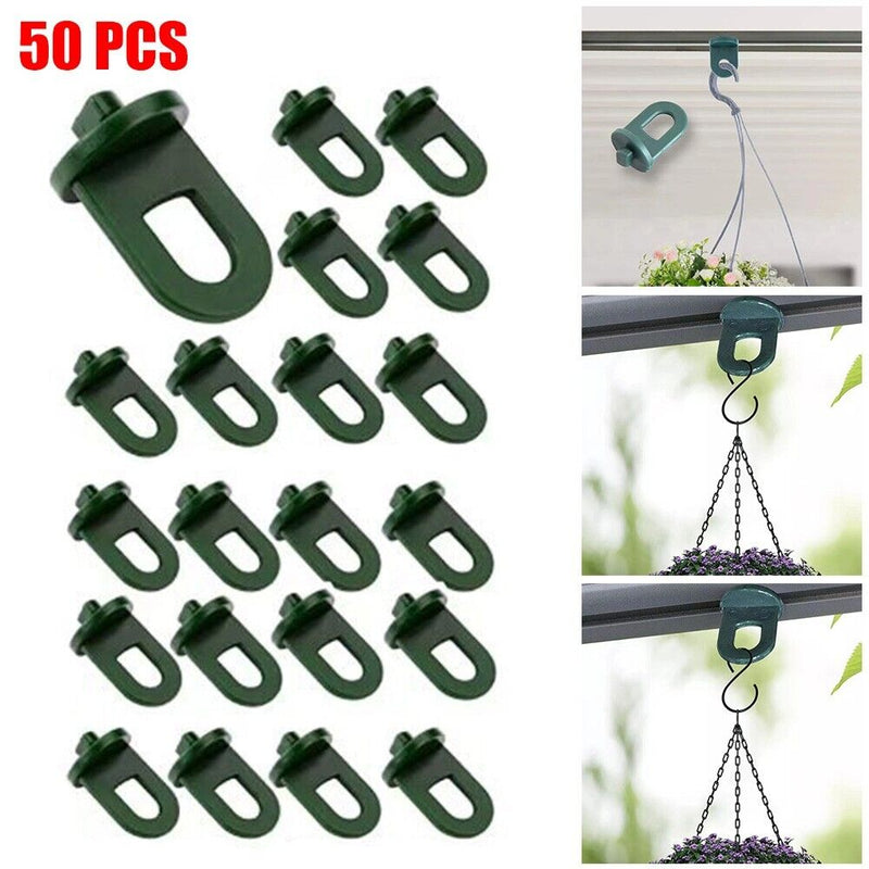 50pcs Plastic Greenhouse Hanging Hooks Hanger Clips Garden Accessories Set