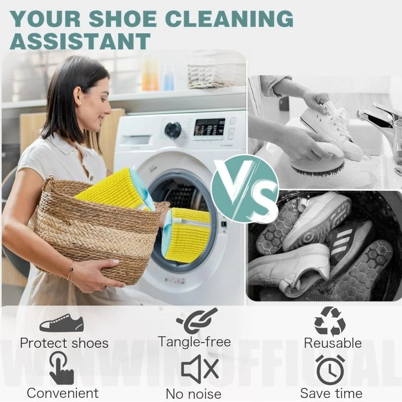 2PCS Shoe Laundry Bag Shoes Washing Machine Bag For All Shoe Types Cleaning