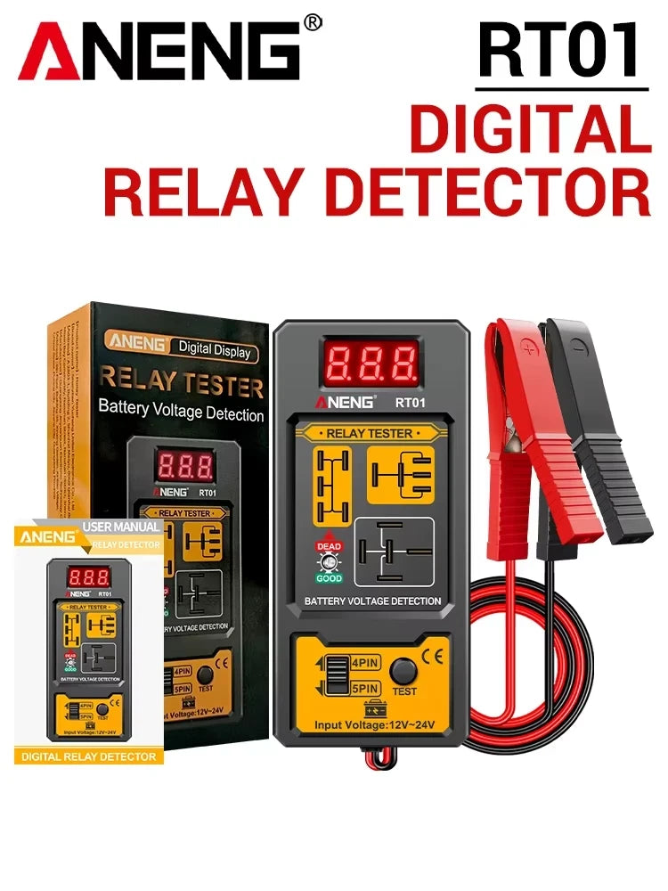 Car Relay Tester Auto Relay Diagnostic Tool 12-24V Car Battery Voltage Detector