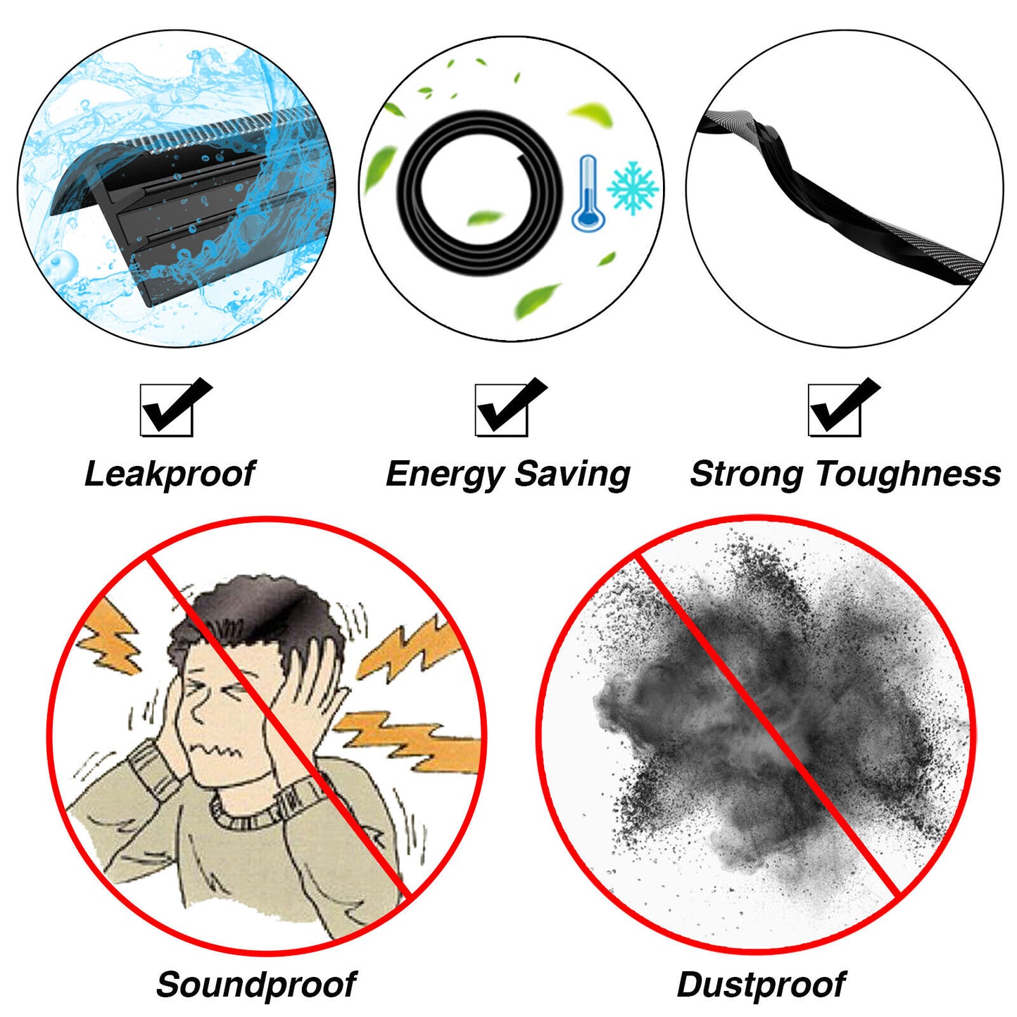 CLEARANCE- Car Push Seal Strip 1.6m Rubber Engine Noise Insulation Dashboard Windshield Gap