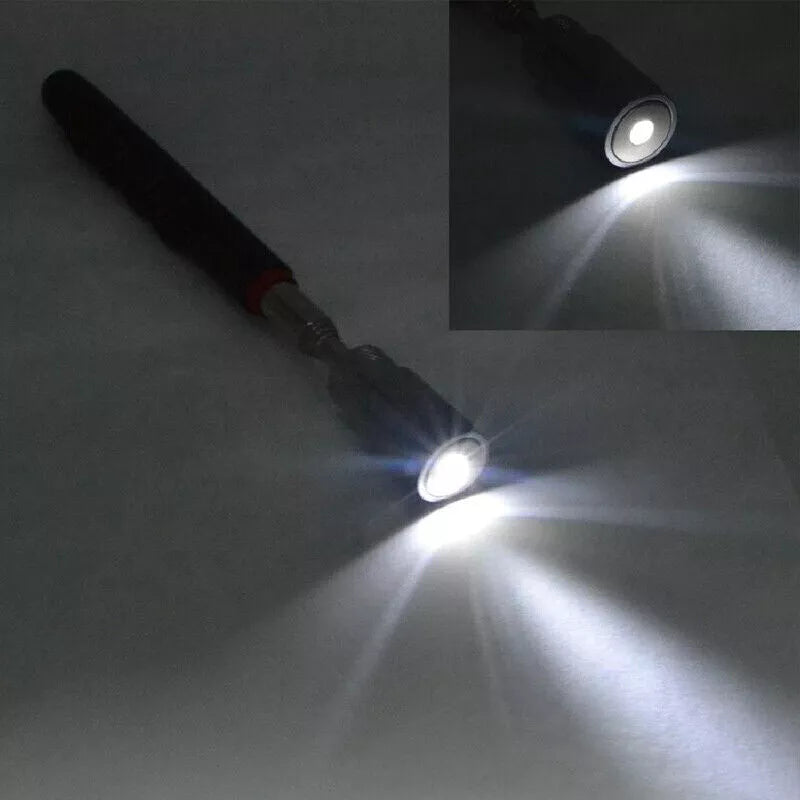Magnetic Pick Up Tool 79CM Extendable Telescopic LED Torch Magnet Rod