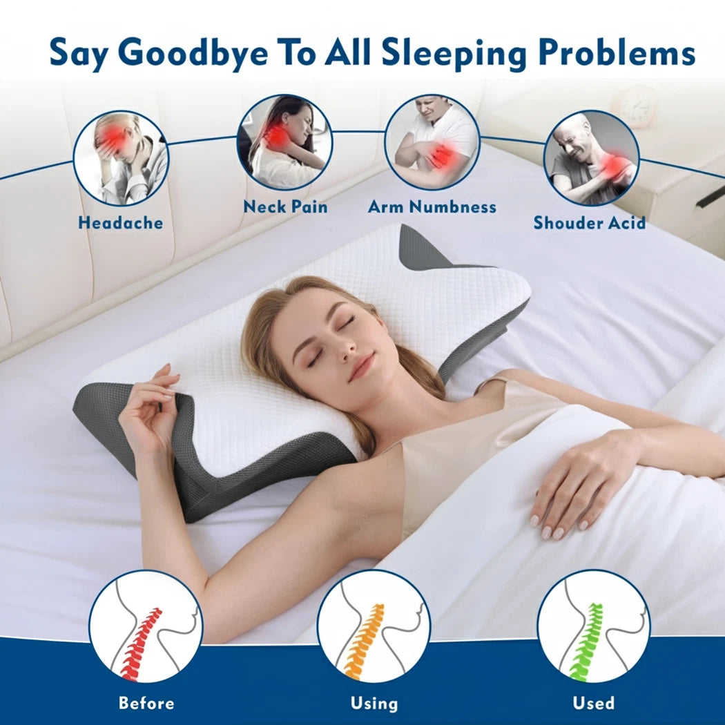 Ergonomic Cervical Pillow Memory Foam Pillow Cooling Neck Support Pillow