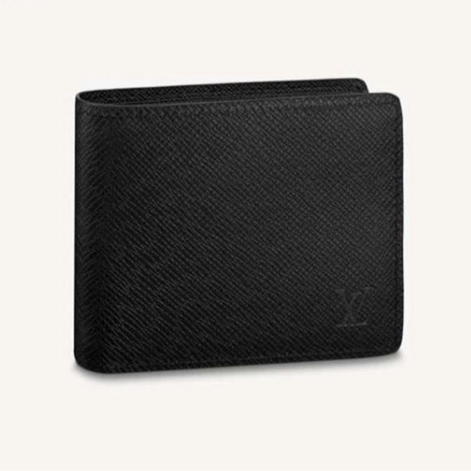 Black Leather Slender Wallet Card Holder