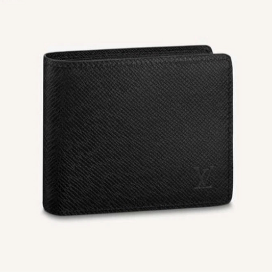 Black Leather Slender Wallet Card Holder