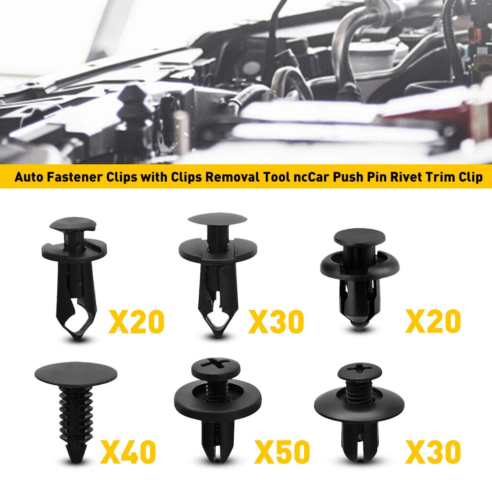 190x Set Of U Nuts - Bolt Speed Clips Panel Trim Automotive Nut Screws Fastener