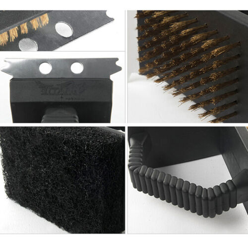 CLEARANCE- Barbecue Brush 3 in 1 Grill Cleaner BBQ Tools Brass Bristles Scraper Scourer