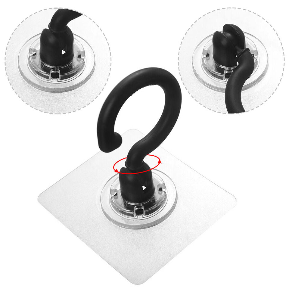 CLEARANCE- 5PCS 360 Rotation For Hanging No Drilling Coat Clothes Wall Mount Hook