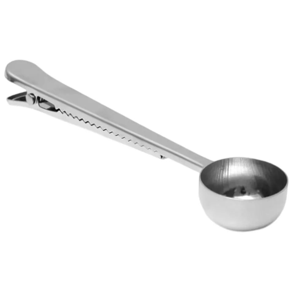CLEARANCE- 2IN1 Coffee Scoop Spoon Stainless Steel With Clip Tea Measuring