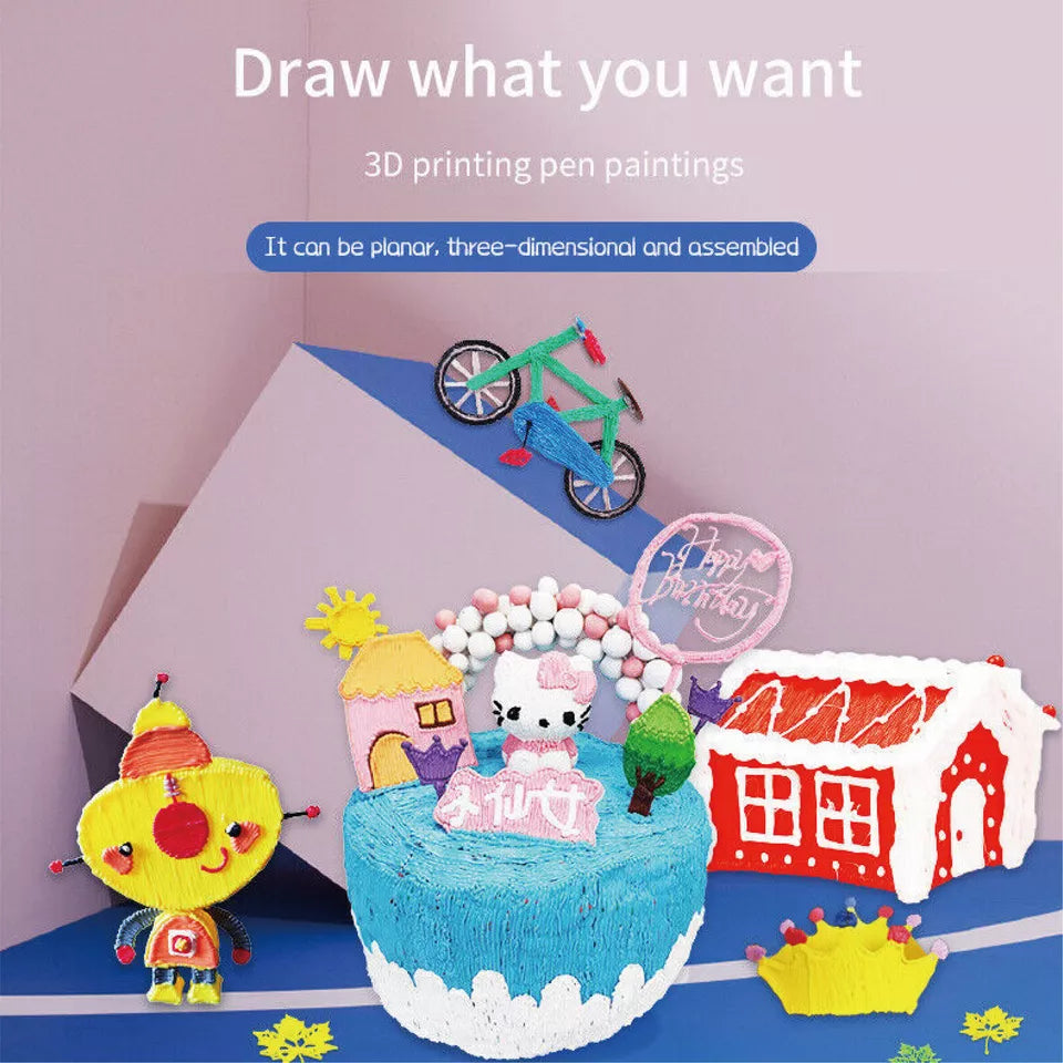 CLEARANCE- 3D Printing Pen Drawing Pen Printer LCD Screen with Free Filaments