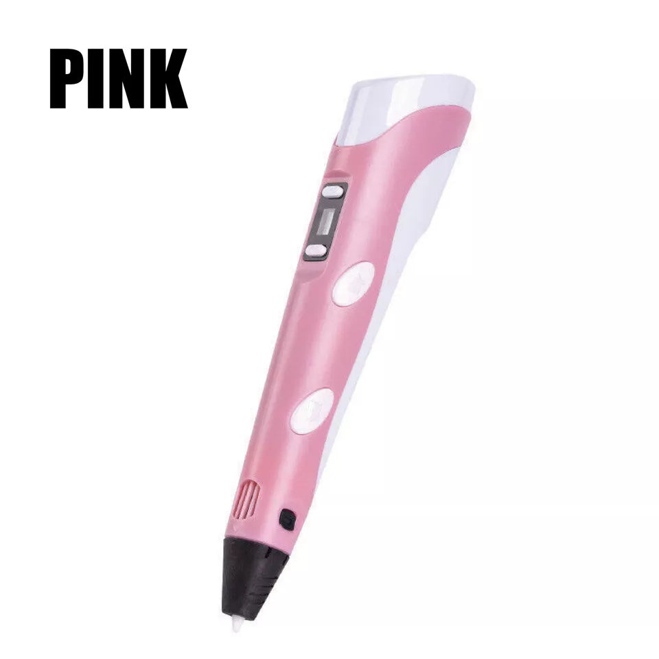 CLEARANCE- 3D Printing Pen Drawing Pen Printer LCD Screen with Free Filaments