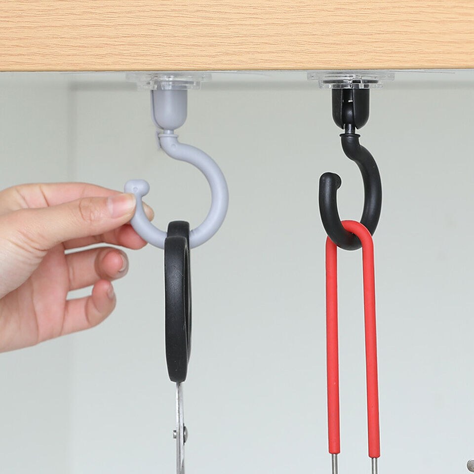 CLEARANCE- 5PCS 360 Rotation For Hanging No Drilling Coat Clothes Wall Mount Hook