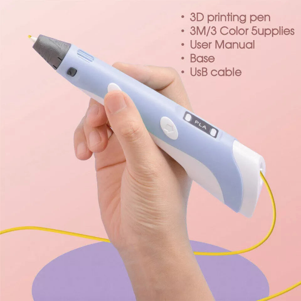 CLEARANCE- 3D Printing Pen Drawing Pen Printer LCD Screen with Free Filaments