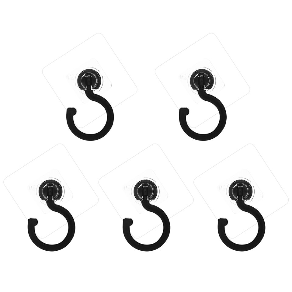 CLEARANCE- 5PCS 360 Rotation For Hanging No Drilling Coat Clothes Wall Mount Hook
