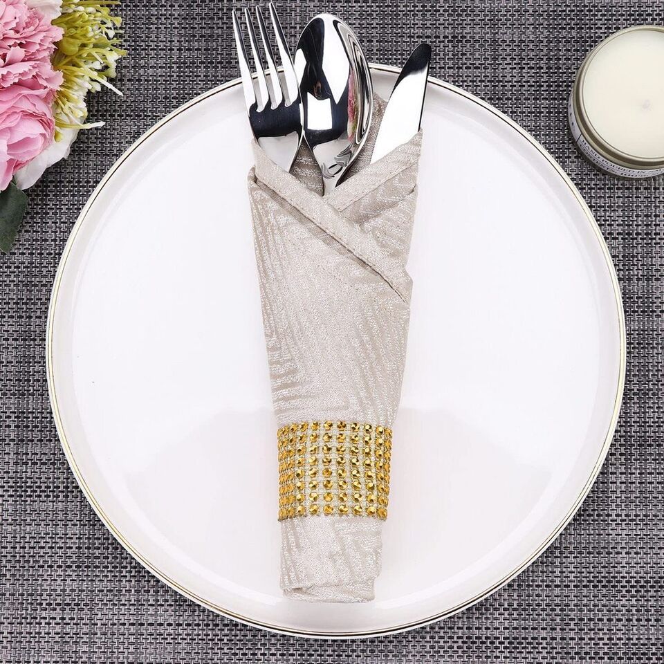 CLEARANCE- 50PCS Diamond Napkin Rings Chairs Buckles Holder Rhinestone Wedding Table Decor