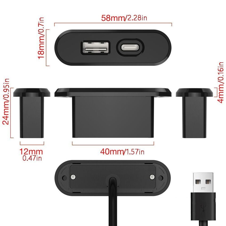 Table Usb Socket Embedded Table USB Power Socket USB TYPE-C Charger Desktop Power Strip
