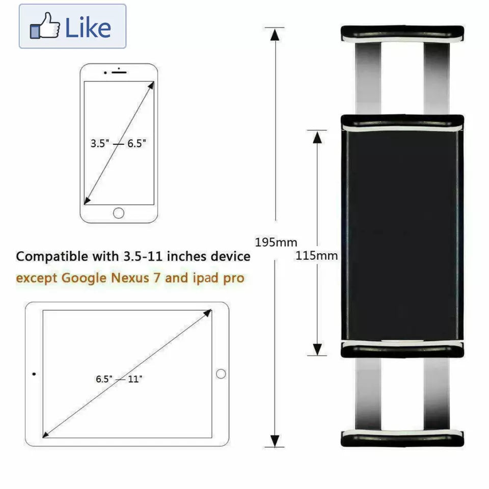 100CM 360°Rotating Tablet Stand Holder Lazy Bed Desk Mount For iPad Air iPhone Samsung
