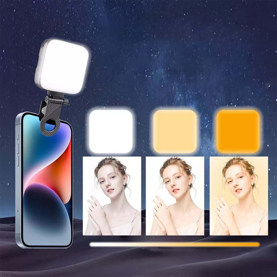 Tricolor LED Mobile Phone Selfie Fill Light Dimmable 2500K-9000K Video ...
