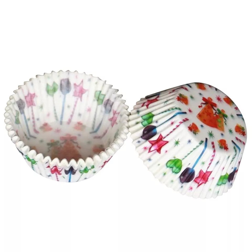 CLEARANCE- 100PCS Baking Liners Cups Snowman Cupcake Wrappers Christmas Party