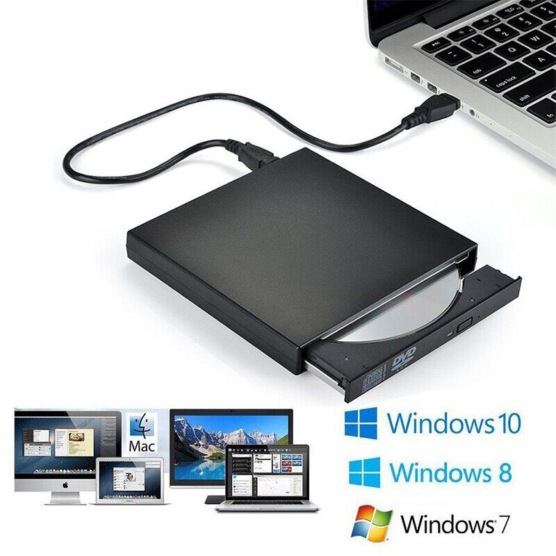 External CD RW DVD ROM Burner Player Drive PC Laptop for Mac Windows