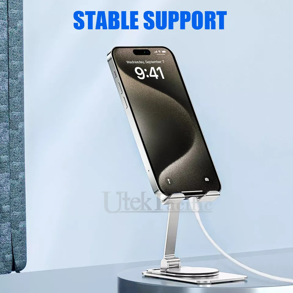 360 Rotating Adjustable Folding Desk Desktop Cell Phone Tablet Stand Holder