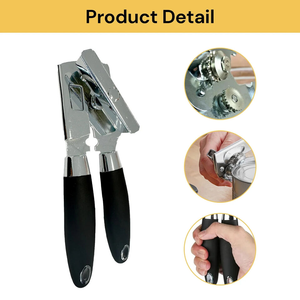 Tin Can Ripper Heavy Duty Stainless Steel Tin Can Opener Cutter Easy Comfy Handle Gri