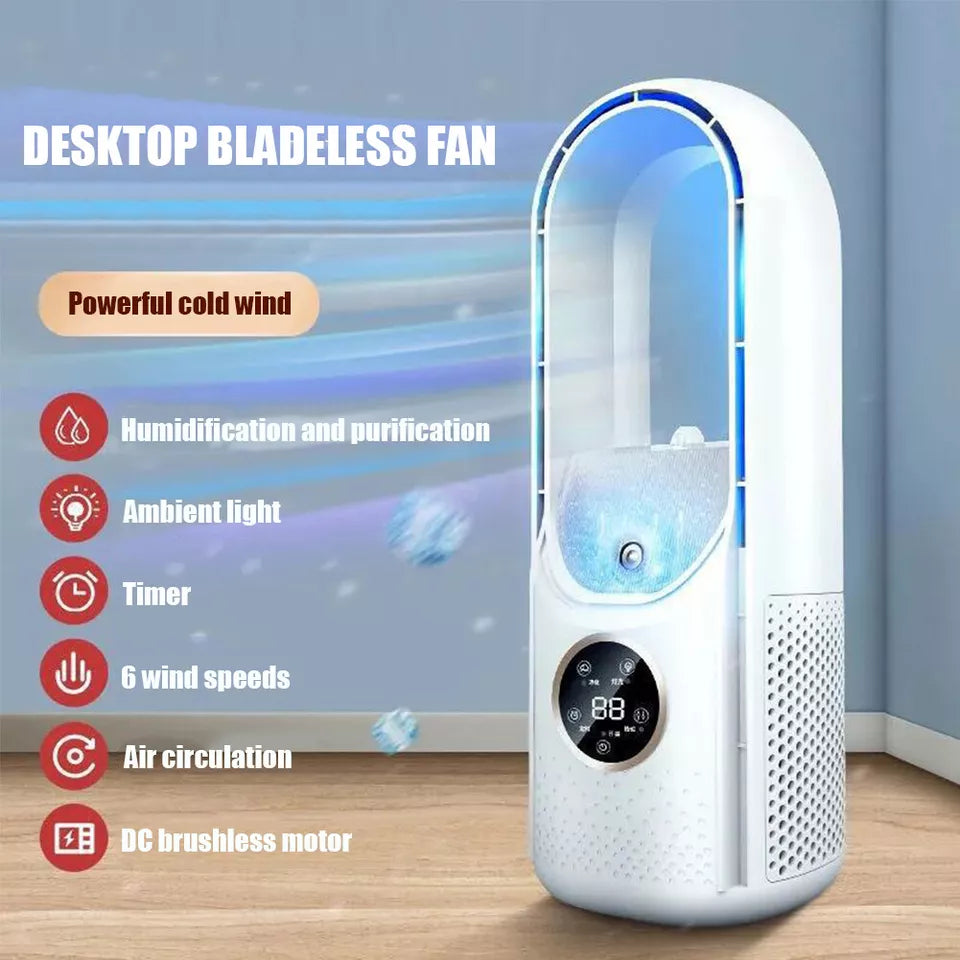 Sound Less Table Fan Bladeless Table Fan Low Noise USB Small Cooling Fan Desktop Fanless Bl ...