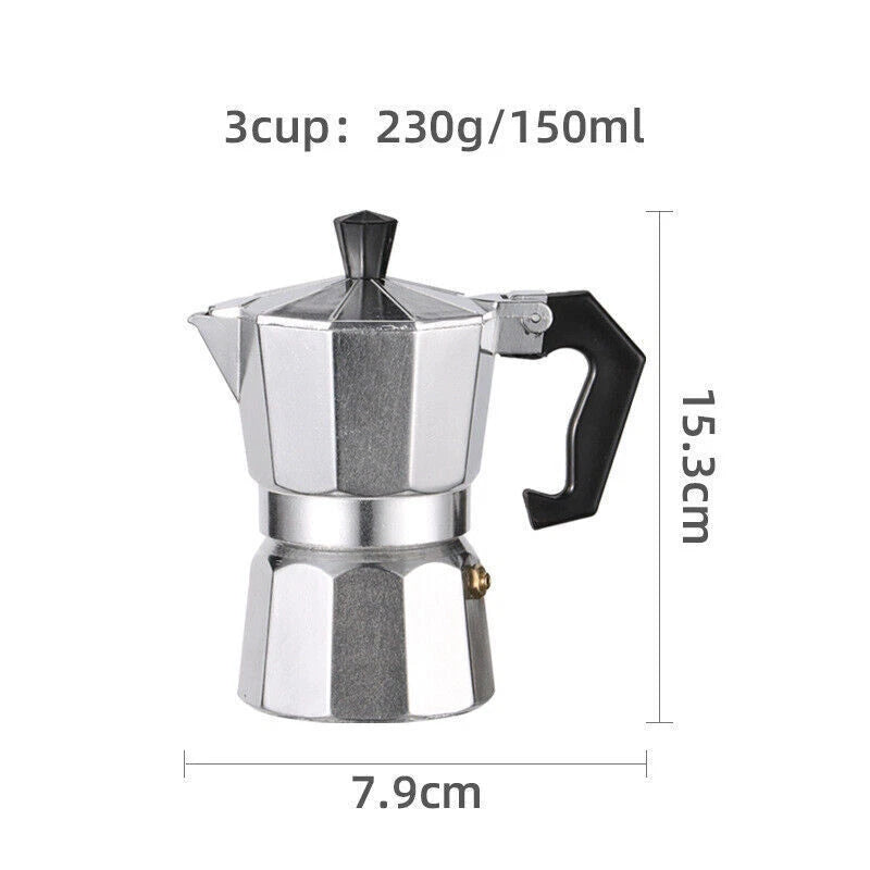 150ML Stove Top Italian Coffee Maker Moka Pot Espresso Latte Percolator