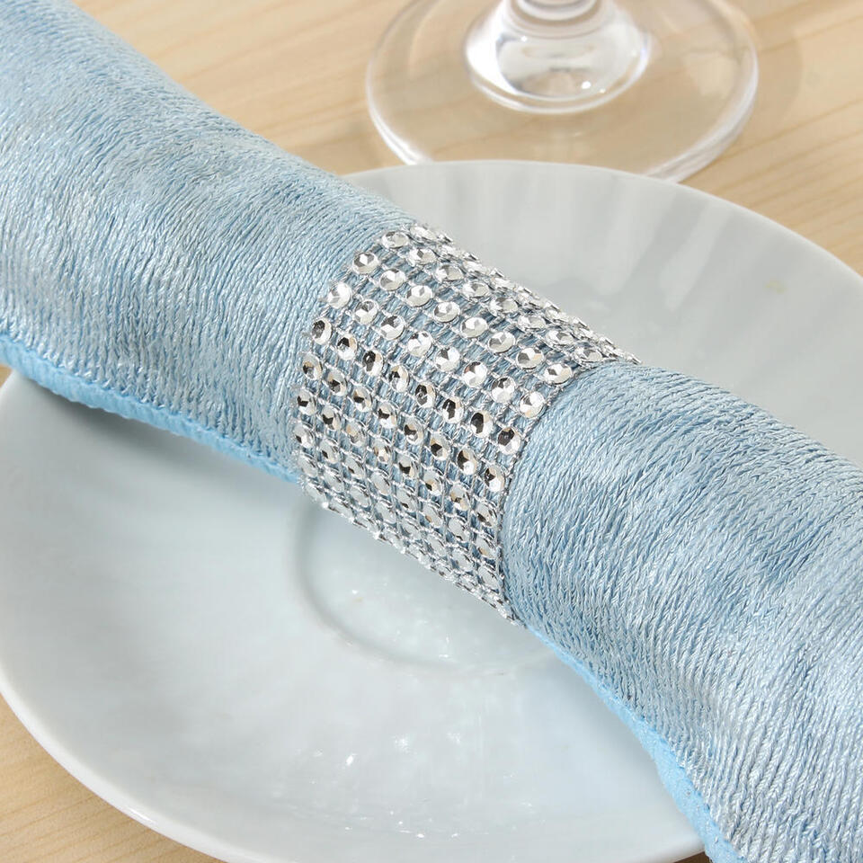 CLEARANCE- 50PCS Diamond Napkin Rings Chairs Buckles Holder Rhinestone Wedding Table Decor