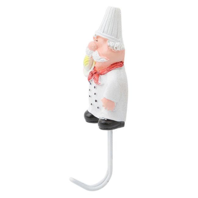 4pcs Chef Kitchen Hooks Cute French Chef Wall Hooks Utility Hooks Self Adhesive