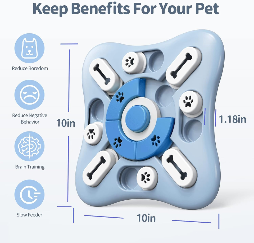 Anturnpet Dog Puzzle Toy Squeaky Treat Dispensing Dog Enrichment Toy