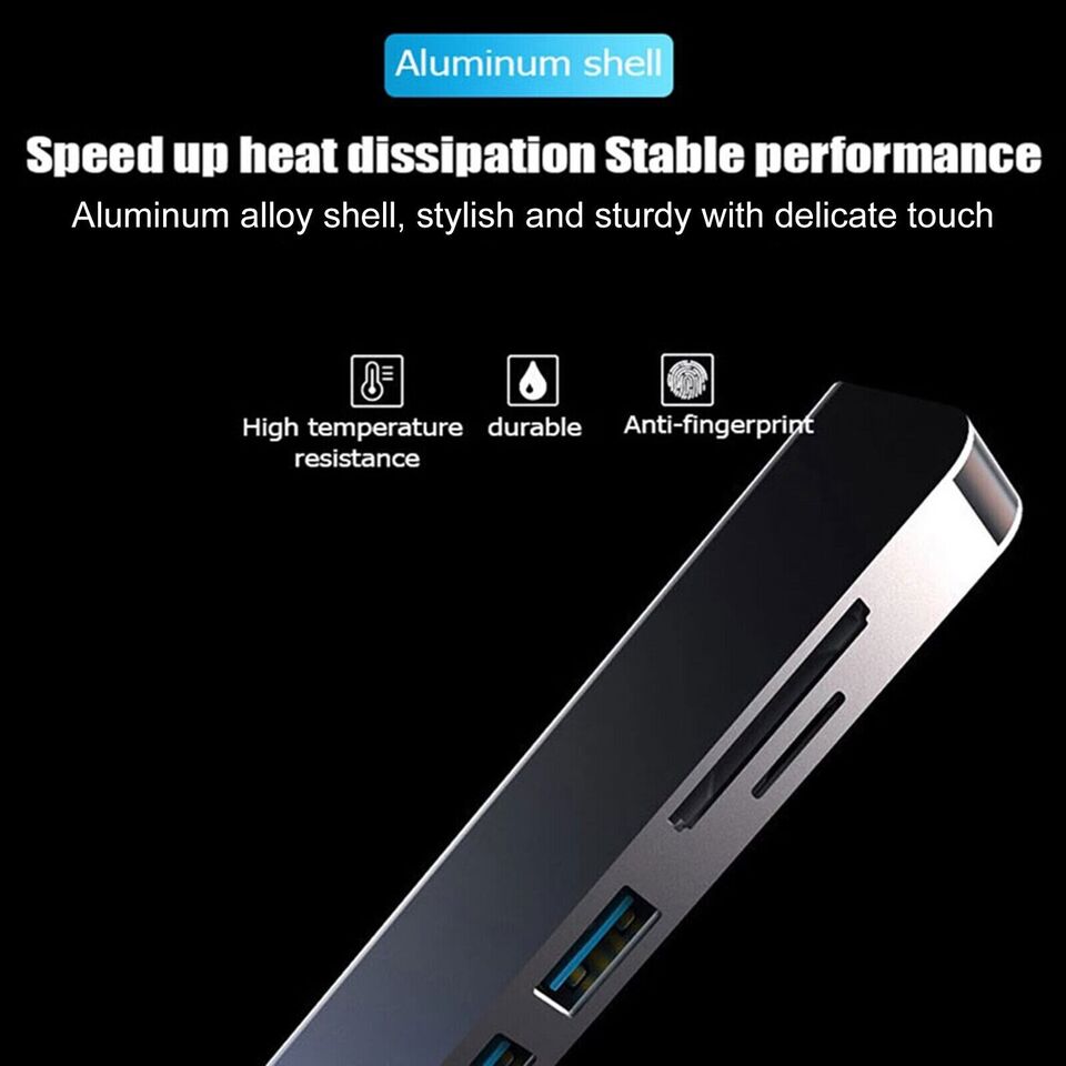 2024 New Version 5 in 1  USB 3.0 and USB-C 3-PORT HUB SD MicroSD Card Reader Type-C Adapter
