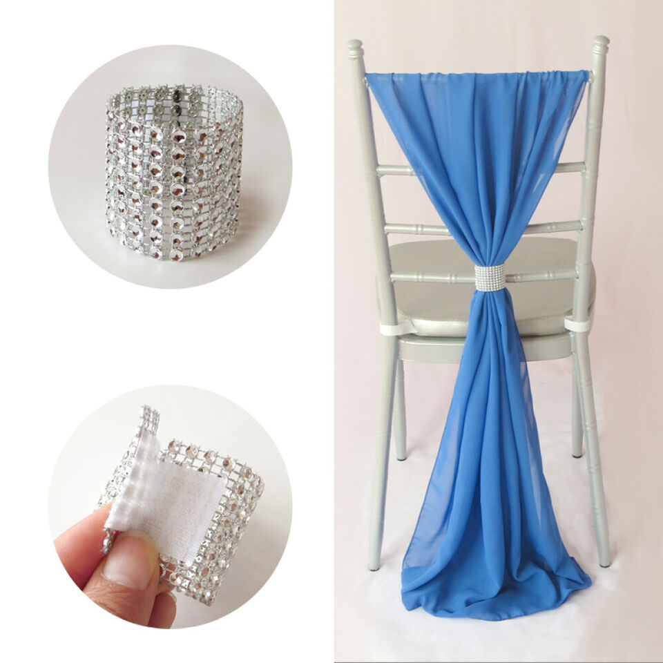 CLEARANCE- 50PCS Diamond Napkin Rings Chairs Buckles Holder Rhinestone Wedding Table Decor