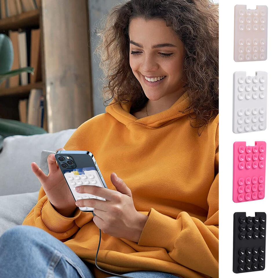 CLEARANCE- Suction Card Holder for Phone Adhesive Cellphone Card Mount Powerful Adsorption