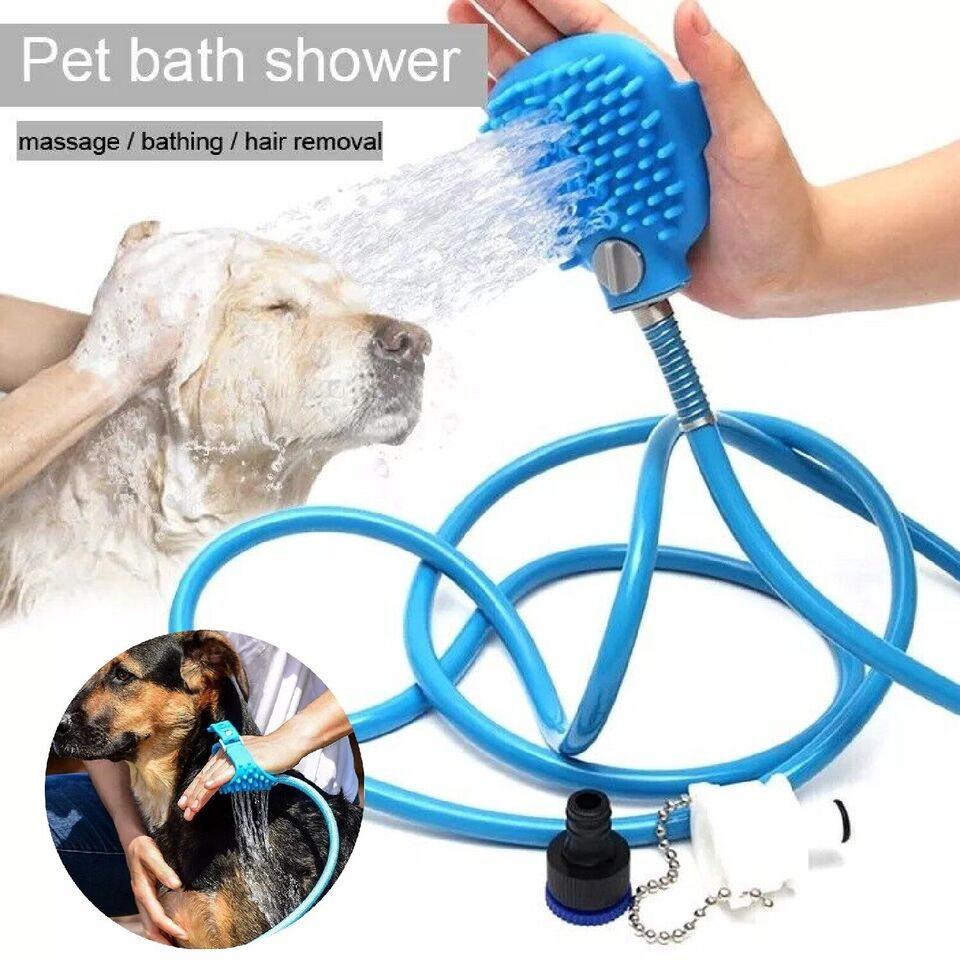 Pet Shower Hose Dog Bath Brush Hair Washing Grooming Brush Sprayer Massage Brush