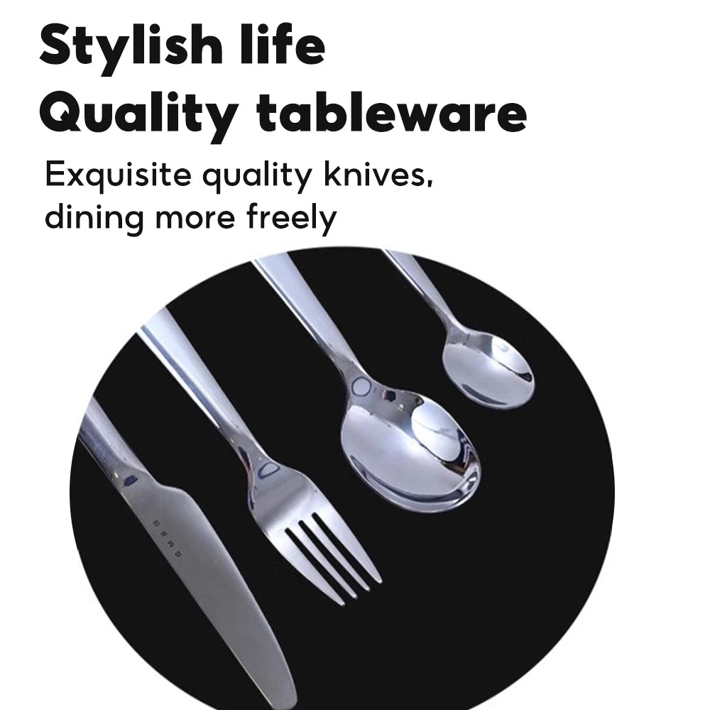 SMEG 4 Piece Western Tableware Set with Knife Spoon Fork Stainless Steel Set