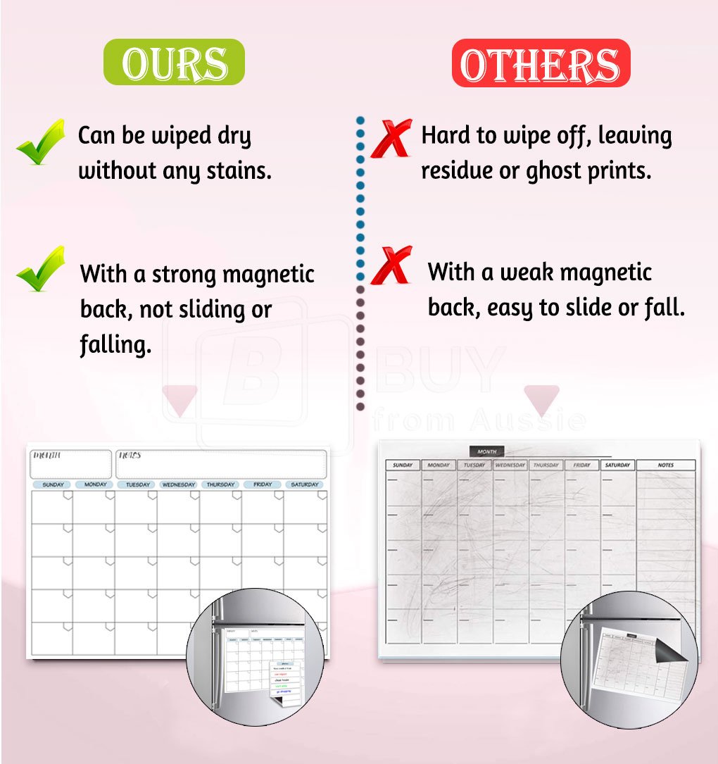A3 Magnetic Monthly Planner Fridge Magnets Calendar