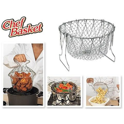 Free Shipping - Chef Basket Steam Rinse Easily Strain Fry Basket Strainer Kitchen Tools