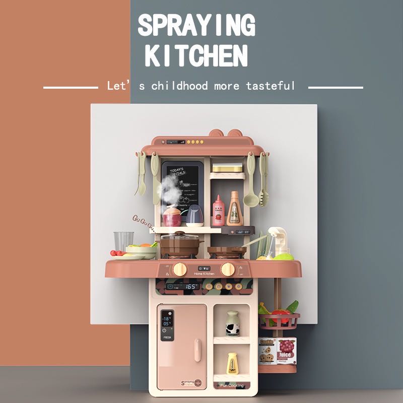 63CM Simulated Kitchen CookinPlayset Toddlers Play Pretend Cookware Toy Set