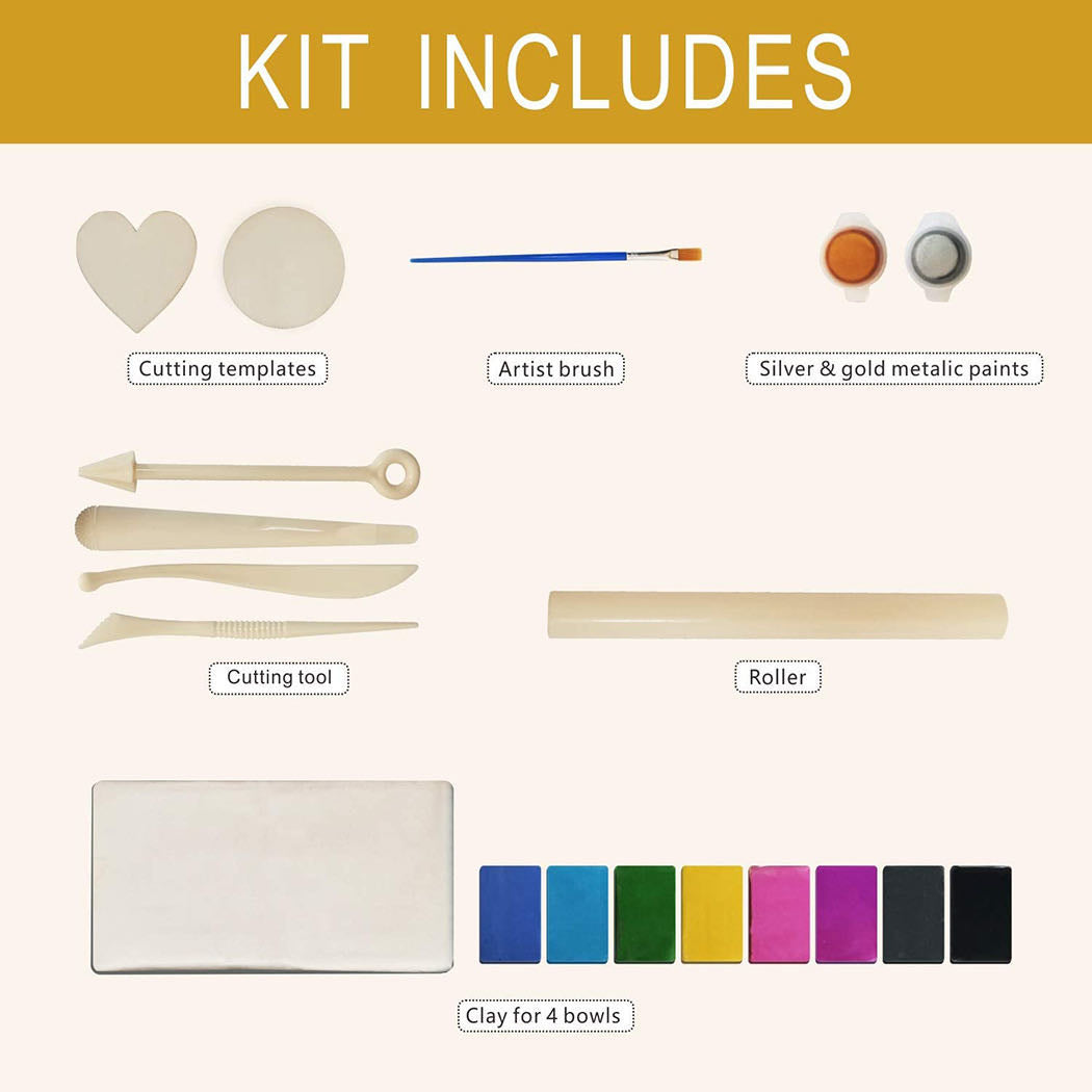Hapinest DIY Clay Jewelry Dish Arts and Crafts Kit