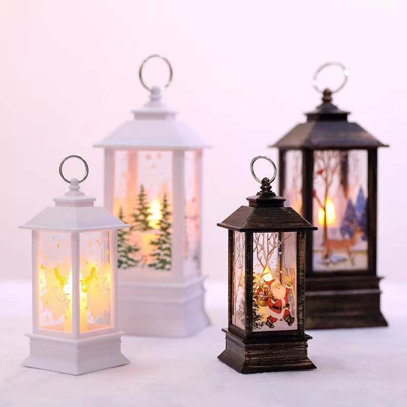 Christmas Candle Decorations LED Lantern Hanging Candlestick Party Vintage Decor