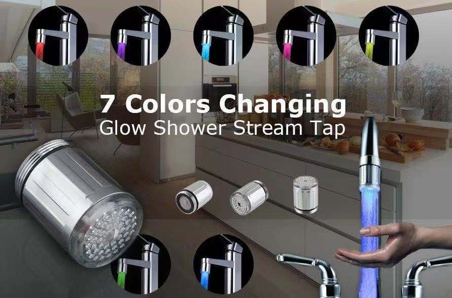 Water Faucet Light with Temperature Sensor (No Batteries Required)