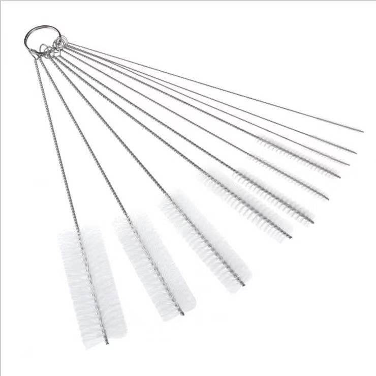 Free shipping-10Pcs Nylon Straw Brush with Key Ring