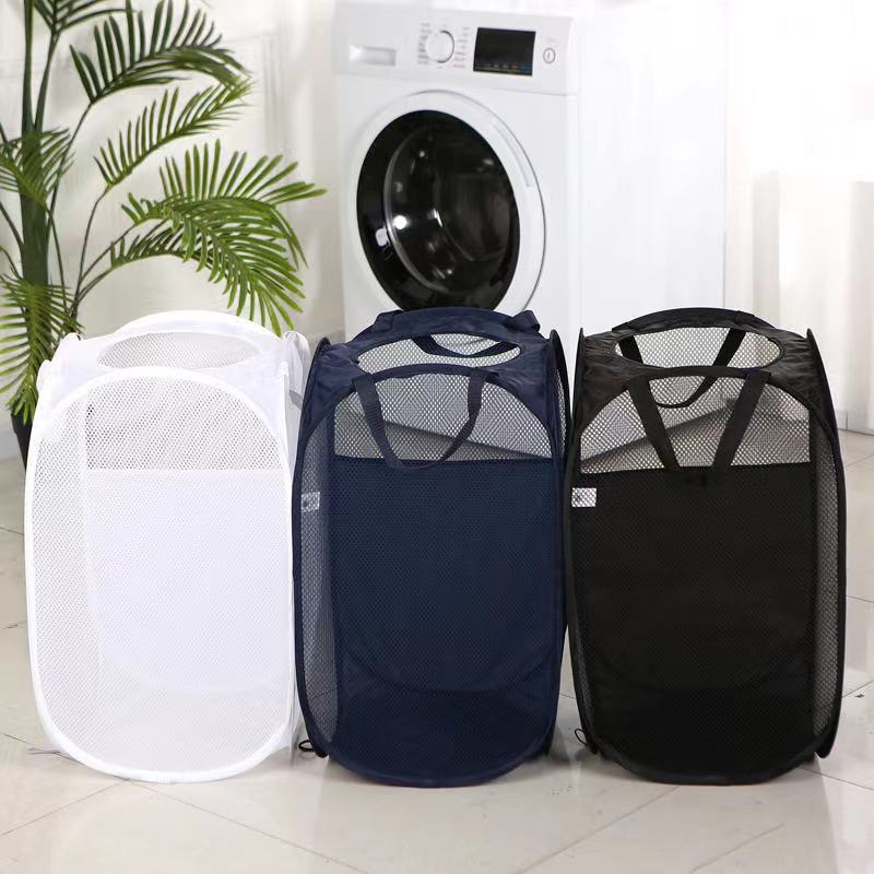 Foldable Mesh Pop Up Washing Laundry Basket