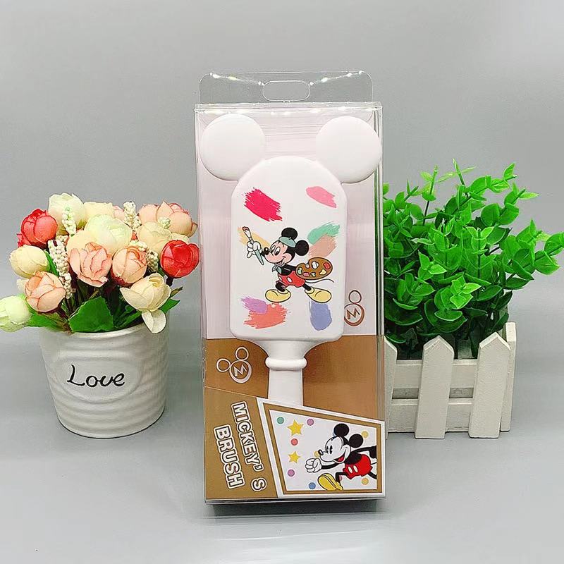 Disney Mickey Minnie Paddle Hair Brush Head Black PVC Hair Brushes Comb Original