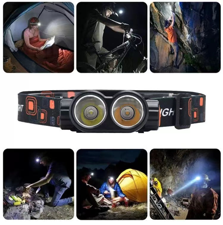 Free shipping- Rechargeable LED Headlamp Headlight Motion Sensor Head Torch