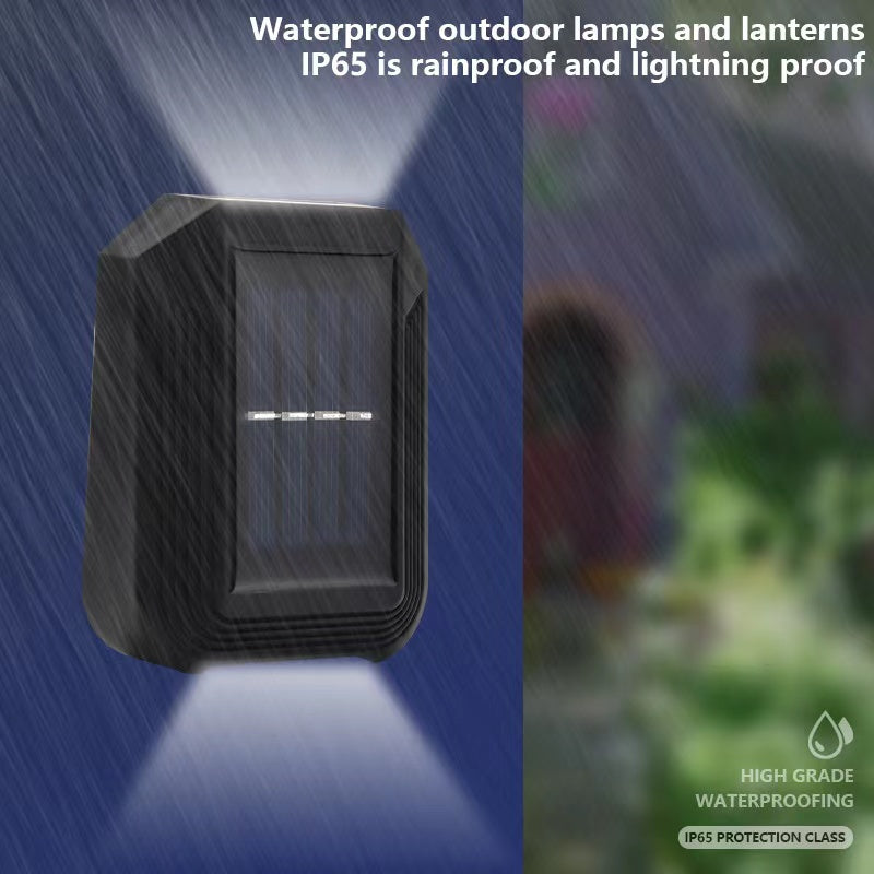 LED Solar Powered Waterproof Wall Light Fence Outdoor Garden