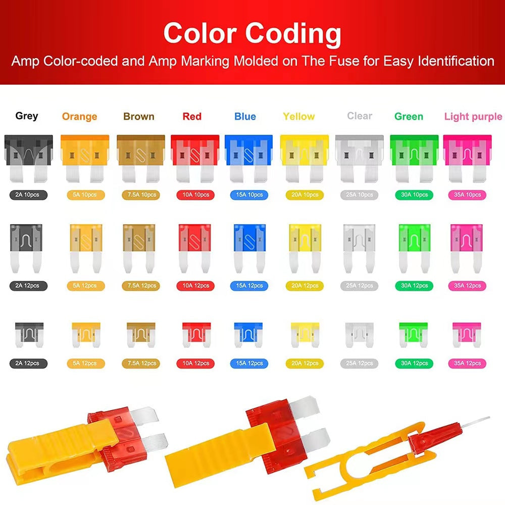 300x Standard Blade Auto Car Assorted Fuse Assortment Kits Sets 2A-35A With Box