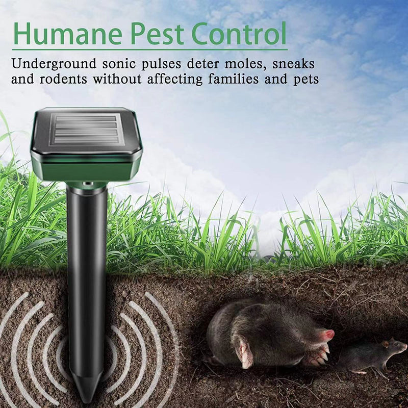2PCS Solar Powered Garden Ultrasonic Rat  Repeller Deterrent Pest Control